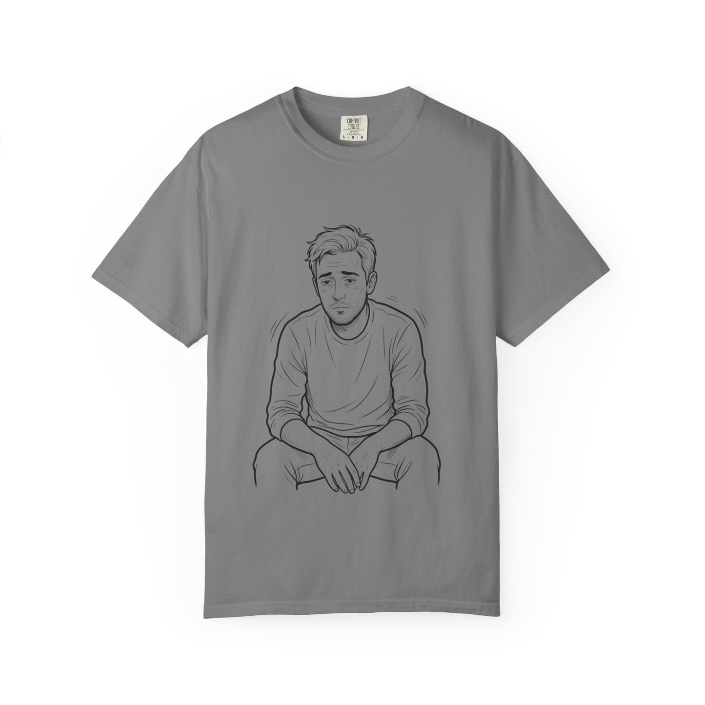 T‑Shirt — 'R.I.P. Twenties' Graphic Tee with Melancholic Seated Portrait