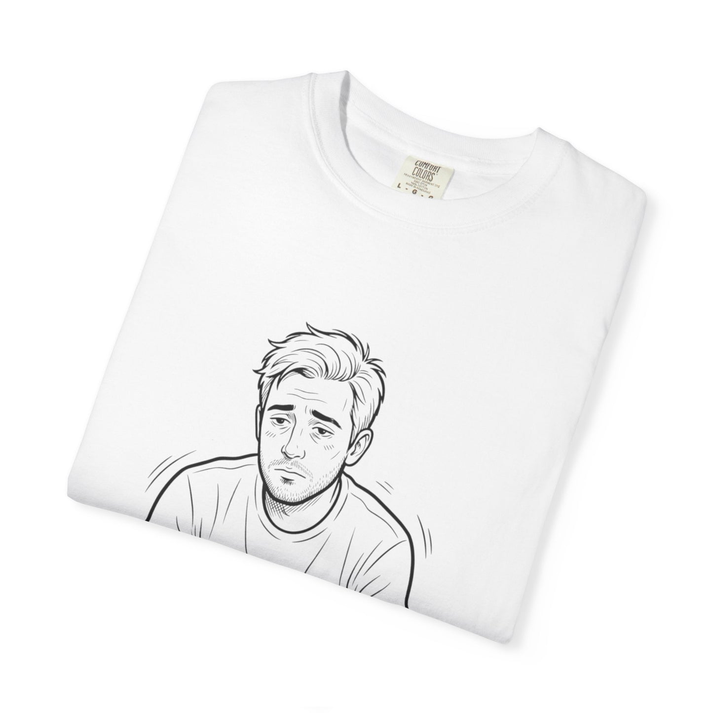 T‑Shirt — 'R.I.P. Twenties' Graphic Tee with Melancholic Seated Portrait